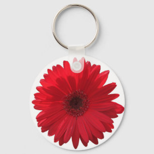 Red Gerber Daisy Keychain