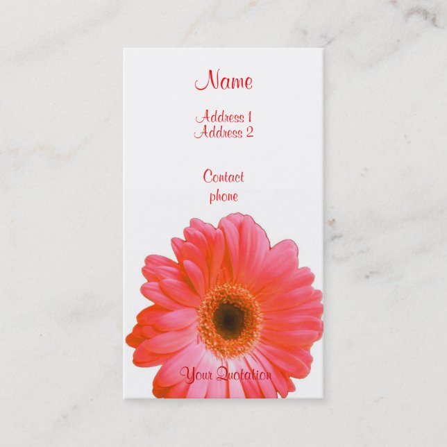 Red Gerbera Business Card (Front)