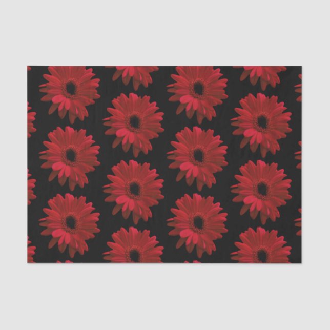 Red Gerbera Daisies Tissue Paper (Front)