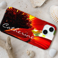 Red gerbera daisy flower photo script custom name