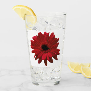 Red Gerbera Daisy Mother's Day Glass