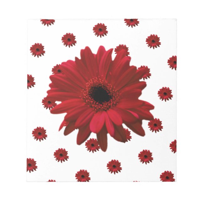 Red Gerbera Daisy Mother's Day Notepad (Front)
