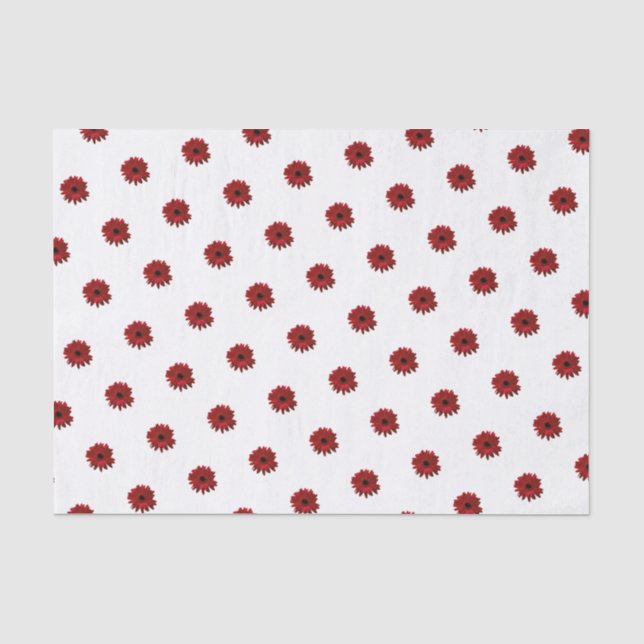 Red Gerbera Daisy Mother's Day Tissue Paper (Front)