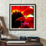 Red Gerbera Daisy Photo Bold Modern Inspire Type Poster<br><div class="desc">“Inspire.” A close-up photo of a vibrant red-orange and yellow daisy will remind you of a warm, summer's day. Relax and experience the inspiration of this photograph whenever you gaze at this stunning, graphic poster print. Makes a great uplifting and inspirational gift! You can easily personalize this poster plus I...</div>