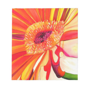 Red Gerbera flower watercolor painting art Notepad