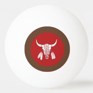 Red Ghost Dance Buffalo 1 star wht ping pong ball