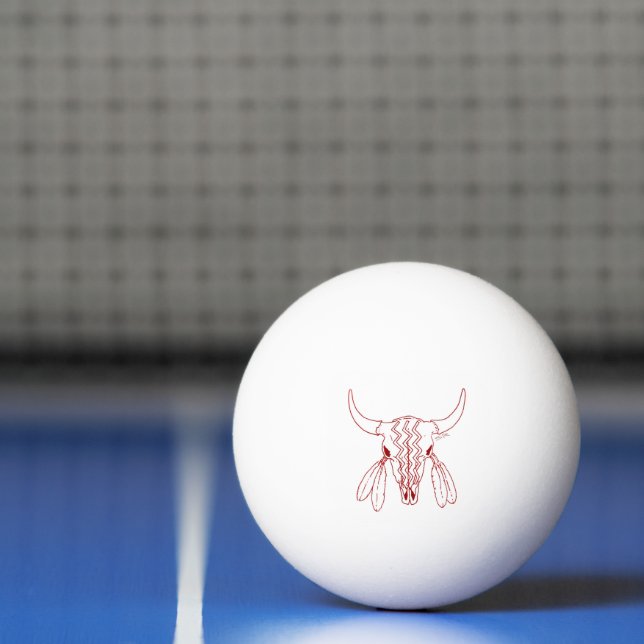 Red Ghost Dance Buffalo 3 star wht ping pong ball (Net)