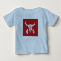 Red Ghost Dance Buffalo baby blue T-shirt