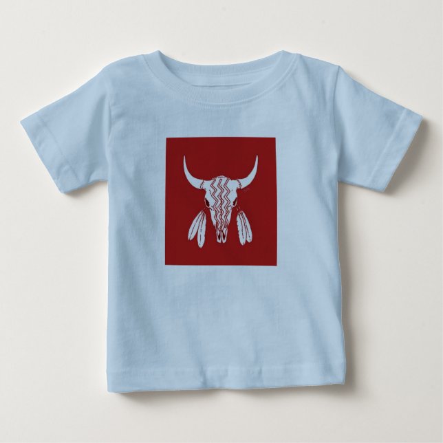 Red Ghost Dance Buffalo baby blue T-shirt (Front)