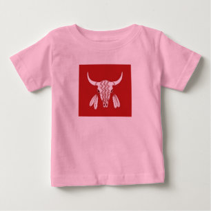 Red Ghost Dance Buffalo baby pink T-shirt