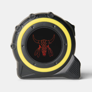 Red Ghost Dance Buffalo black yellow tape measure 1