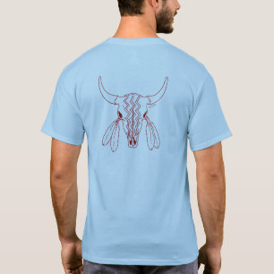 Red Ghost Dance Buffalo blue t-shirt back