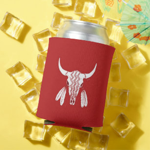 Red Ghost Dance Buffalo can cooler 2 sided