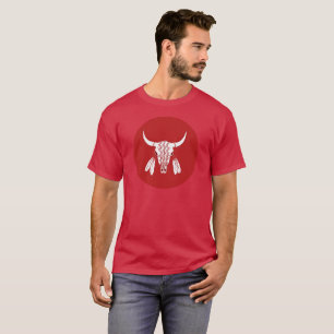 Red Ghost Dance Buffalo cardinal t-shirt circle