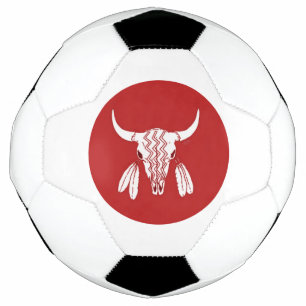 Red Ghost Dance Buffalo circle soccer ball