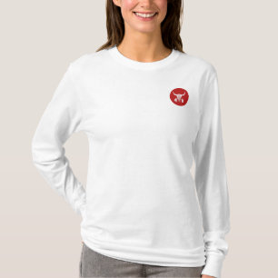 Red Ghost Dance Buffalo circle white long sleeve T-Shirt