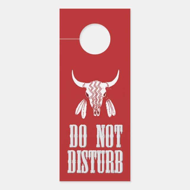 Red Ghost Dance Buffalo door hanger 2 sided (Front)