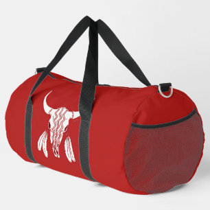 Red Ghost Dance Buffalo duffel bag