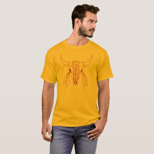 Red Ghost Dance Buffalo gold t-shirt