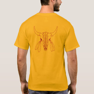 Red Ghost Dance Buffalo gold t-shirt back