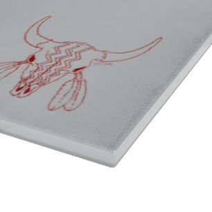 Red Ghost Dance Buffalo gray cutting board