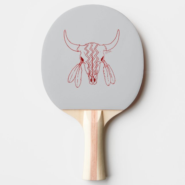 Red Ghost Dance Buffalo grey ping pong paddle (Front)