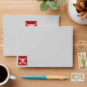 Red Ghost Dance Buffalo grey small envelopes