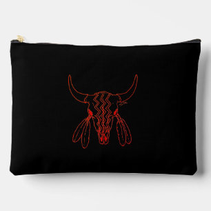Red Ghost Dance Buffalo line black pouch