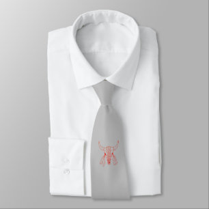 Red Ghost Dance Buffalo line grey necktie