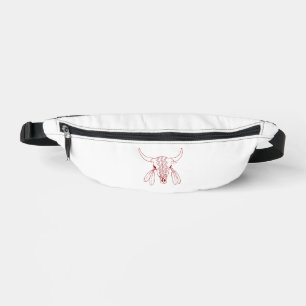 Red Ghost Dance Buffalo line white fanny pack