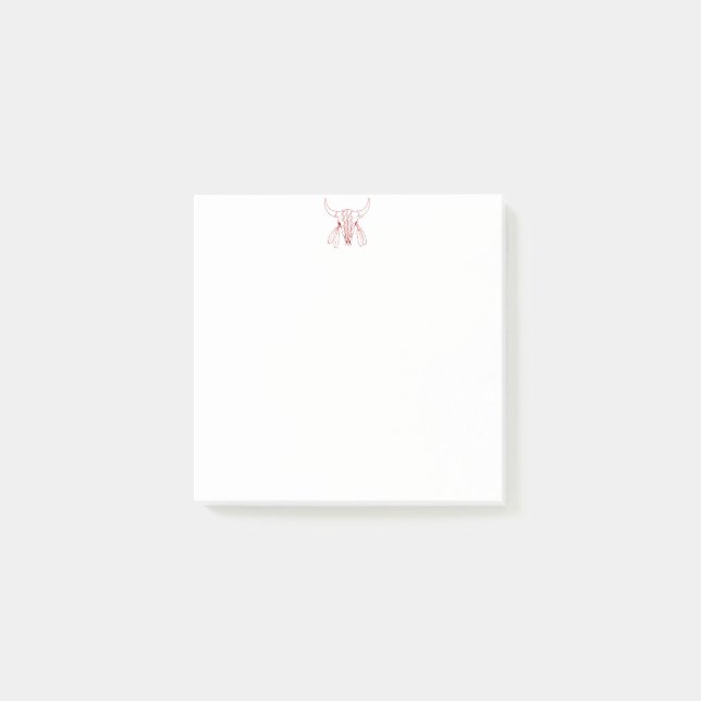 Red Ghost Dance Buffalo line white note pads (Front)