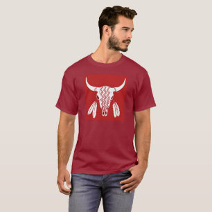 Red Ghost Dance Buffalo maroon t-shirt