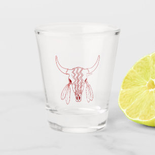Red Ghost Dance Buffalo red line shot glass
