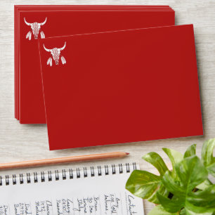 Red Ghost Dance Buffalo red std envelopes front