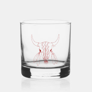 Red Ghost Dance Buffalo rocks glass