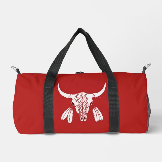 Red Ghost Dance Buffalo sm duffel bag (Front)