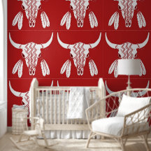 Red Ghost Dance Buffalo smooth textured wallpaper
