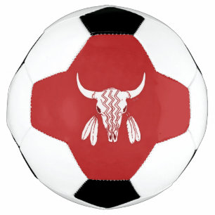 Red Ghost Dance Buffalo soccer ball