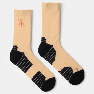 Red Ghost Dance Buffalo tan high performance socks