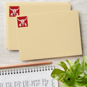 Red Ghost Dance Buffalo tan std envelopes front