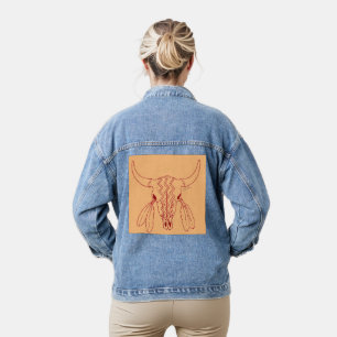 Red Ghost Dance Buffalo tan women denim jacket