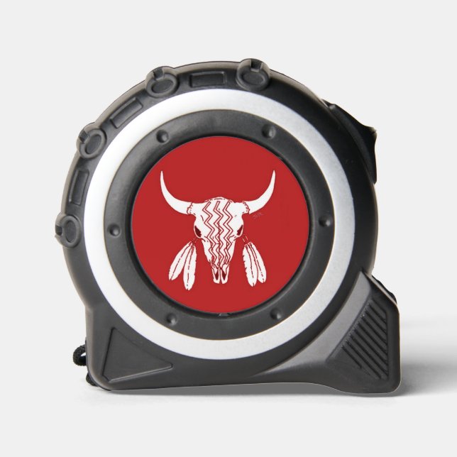 Red Ghost Dance Buffalo tape measure 1 (Front)