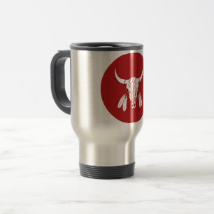 Red Ghost Dance Buffalo travel mug