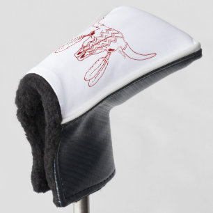 Red Ghost Dance Buffalo white line putter cover