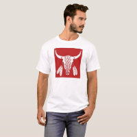 Red Ghost Dance Buffalo white t-shirt