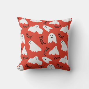 Red Ghosts: Halloween Vintage Pattern Cushion