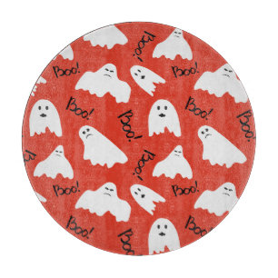 Red Ghosts: Halloween Vintage Pattern Cutting Board