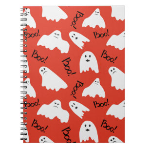 Red Ghosts: Halloween Vintage Pattern Notebook