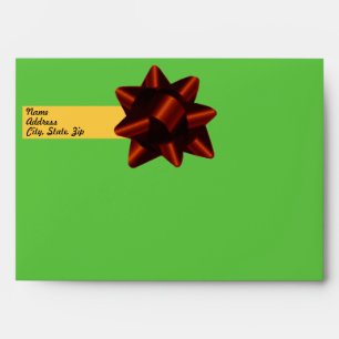 Red Gift Bow Envelope Template