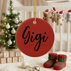 Red Gigi EST Year Keepsake Ornament Design